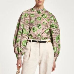 Essential Antwerp Ash Puff Sleeve Shirt Top Size EU 38 US 8/Med